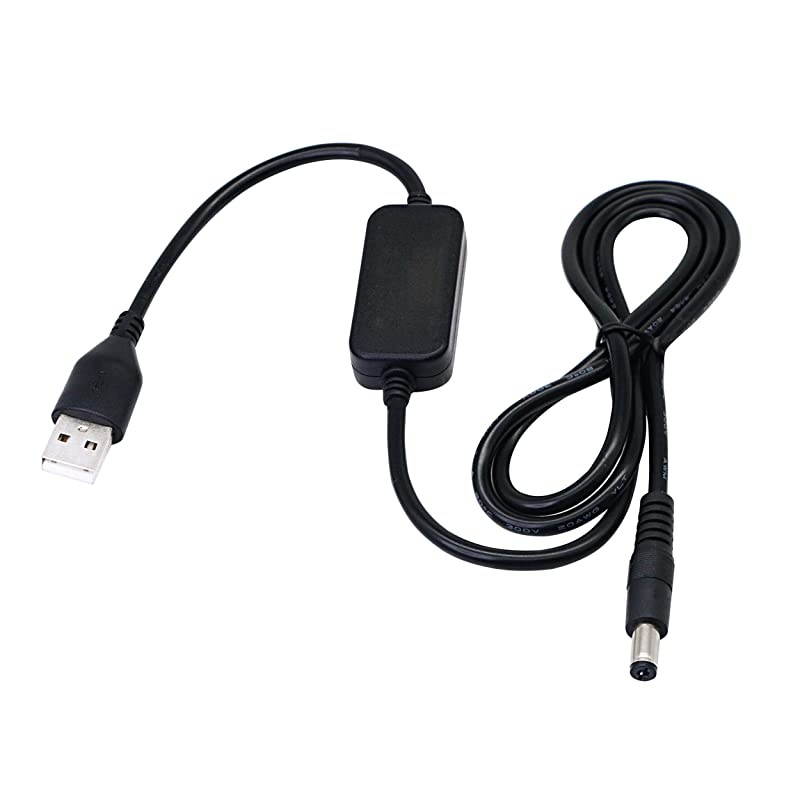 3.28ft USB 5V to DC 12V Converter Step Up Voltage Converter Power Cable,for Camera, Desk lamp, Speakers, Blue Tooth Headset, and Other 5V Devices.(5.5 x 2.1mm)