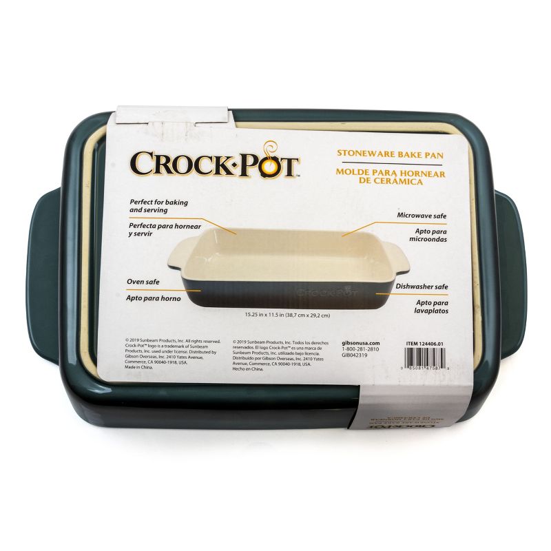Crock Pot Artisan 5.6 Quart Stoneware Bake Pan in Blue