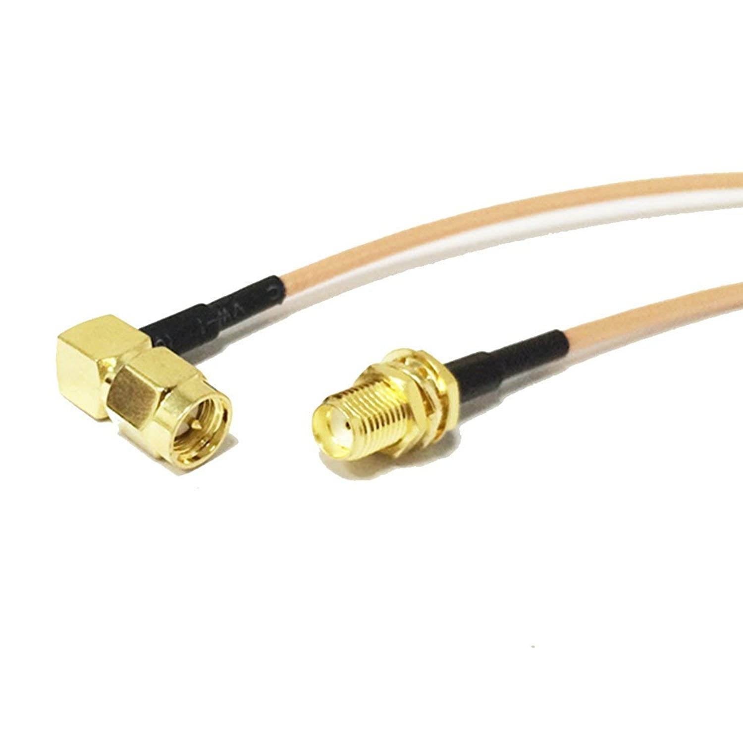 SMA Male Right Angle 90-Degree to SMA Female nut RF Coax Cable RG316 30cm USA Shipping