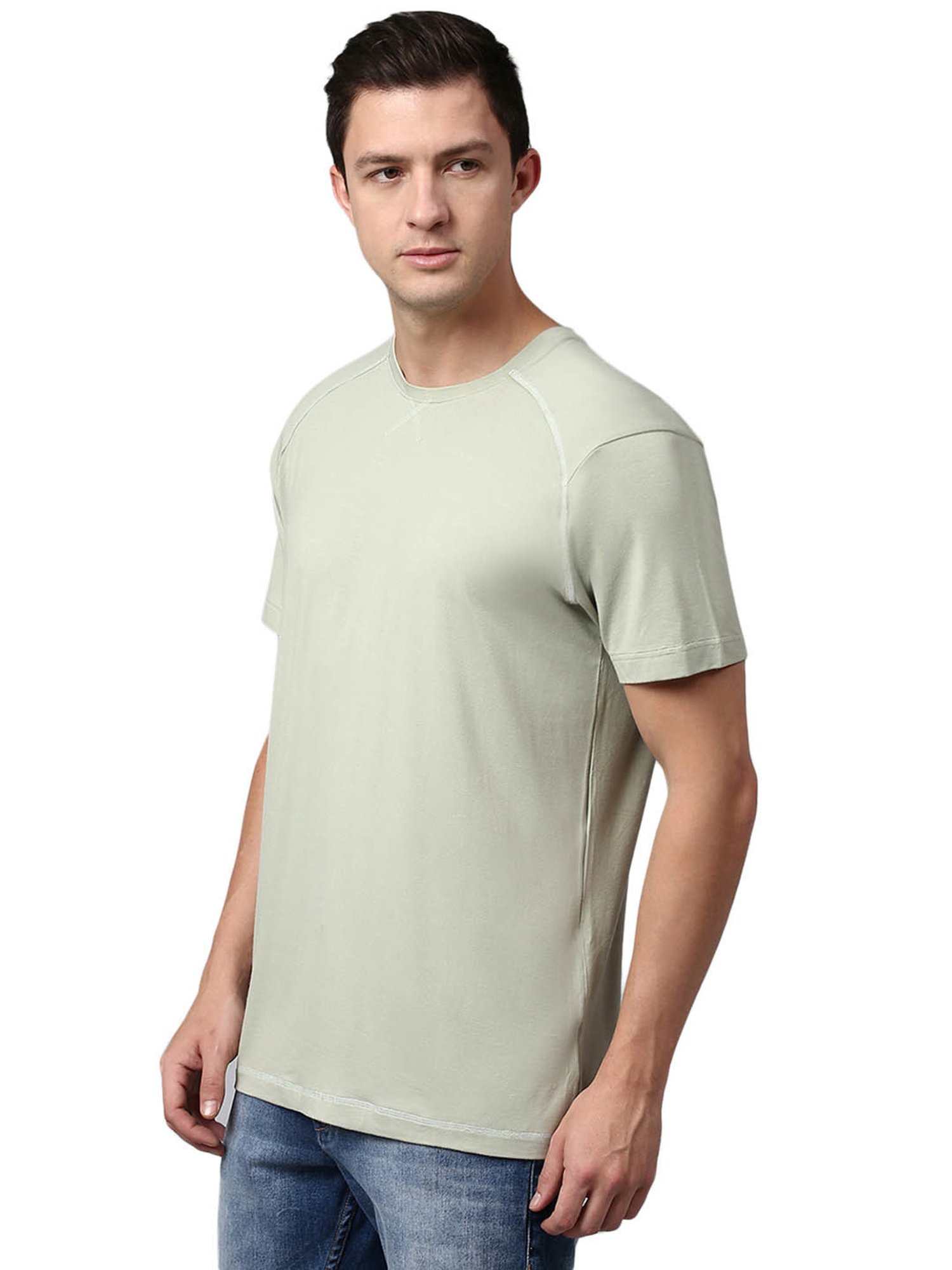 Slowave Sage Green Regular Fit T-Shirt