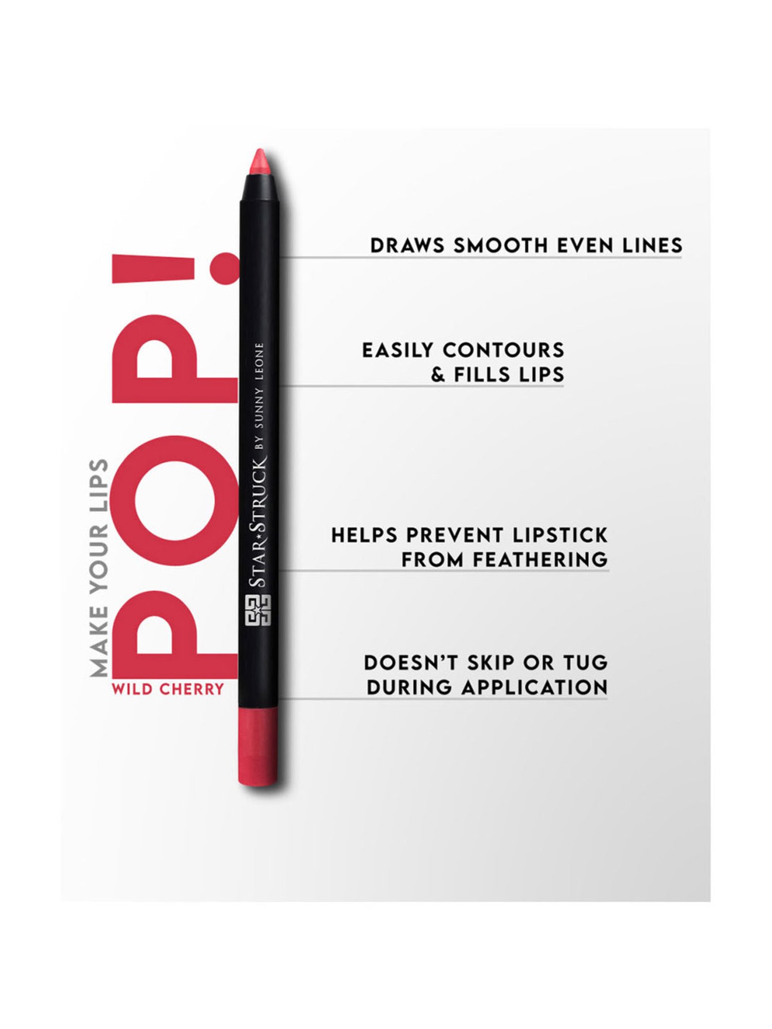 Star Struck by Sunny Leone Long Wear Lip Liner Wild Cherry - 1.20 gm