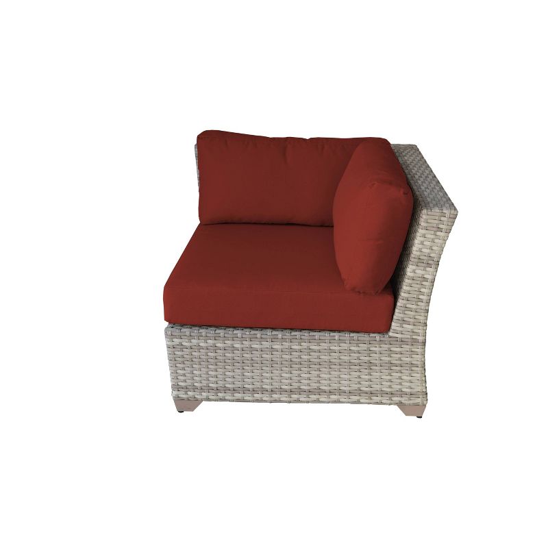 Nolin 7pc Sectional Weathered Brown Frame Sunbrella Spectrum Denim Fabric - La-Z-Boy