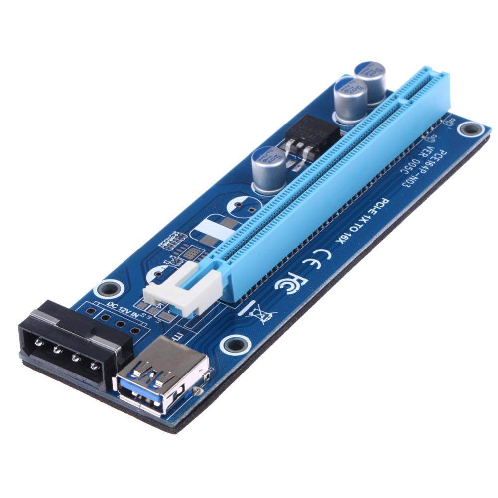 USB 3.0 PCI-E PCI Express 1x To 16x Extender Riser Card Power Cable 60cm PCIE Mining Card Adapter for BitCoin right interface
