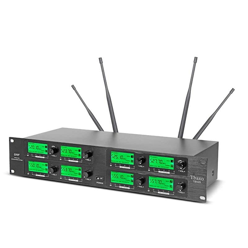 Microphone System Frequency A 8 Channel Microphone UHF 4 Handheld Mic 4 Headset 4 Lavalier Bodypack 4 Lapel Mic Pro Audio Karaoke System Church Speaking Conference Wedding Party Ktv