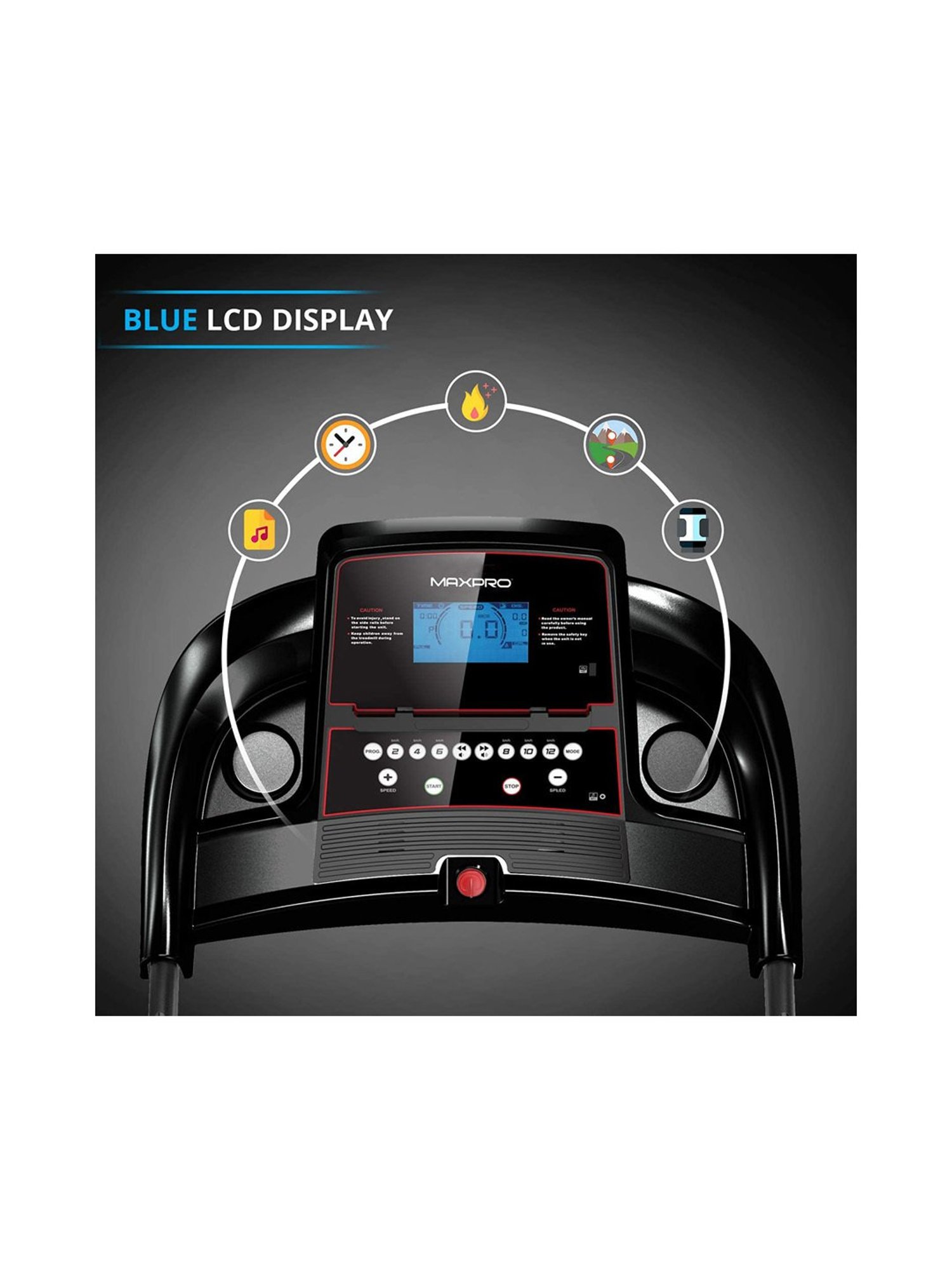 MAXPRO 2.5HP DC Motorized Treadmill (Black)