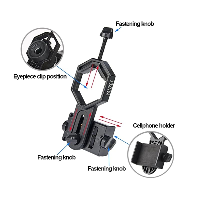 Cellphone Telescope Adapter Mount Universal Phone Adapter for Spotting ScopeTelescopeMicroscopeMonocularBinocular Fits iPhone Samsung HTC LG and More Large