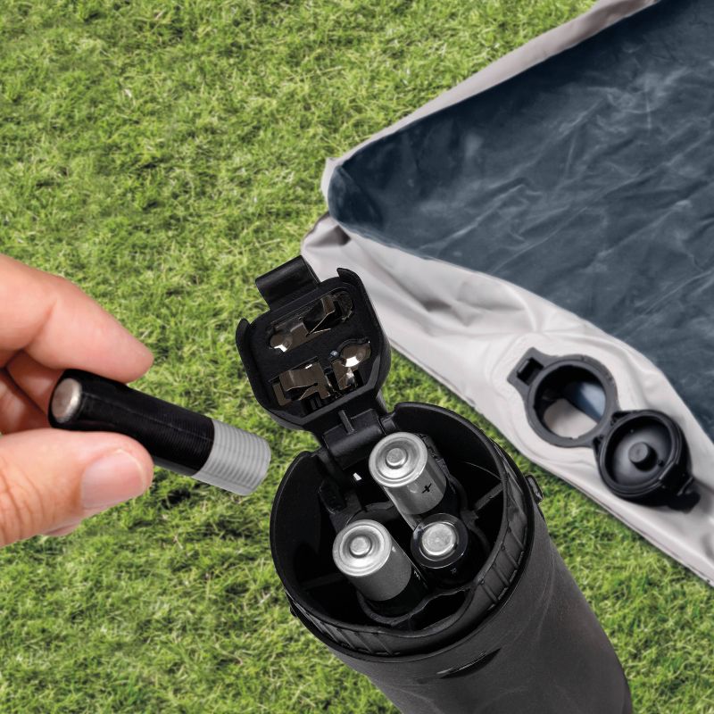 Intex 10" Queen Size Air Mattress with 2-Step AA Battery Inflation Pump System