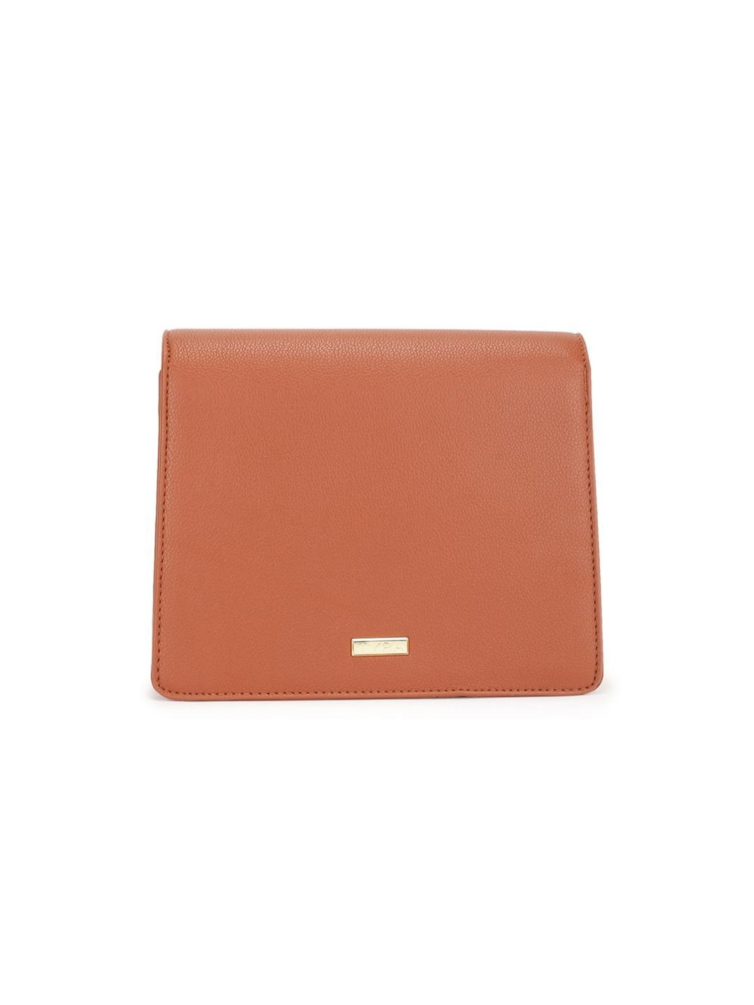 Tyra Lita Tan Solid Faux Leather Sling Handbag