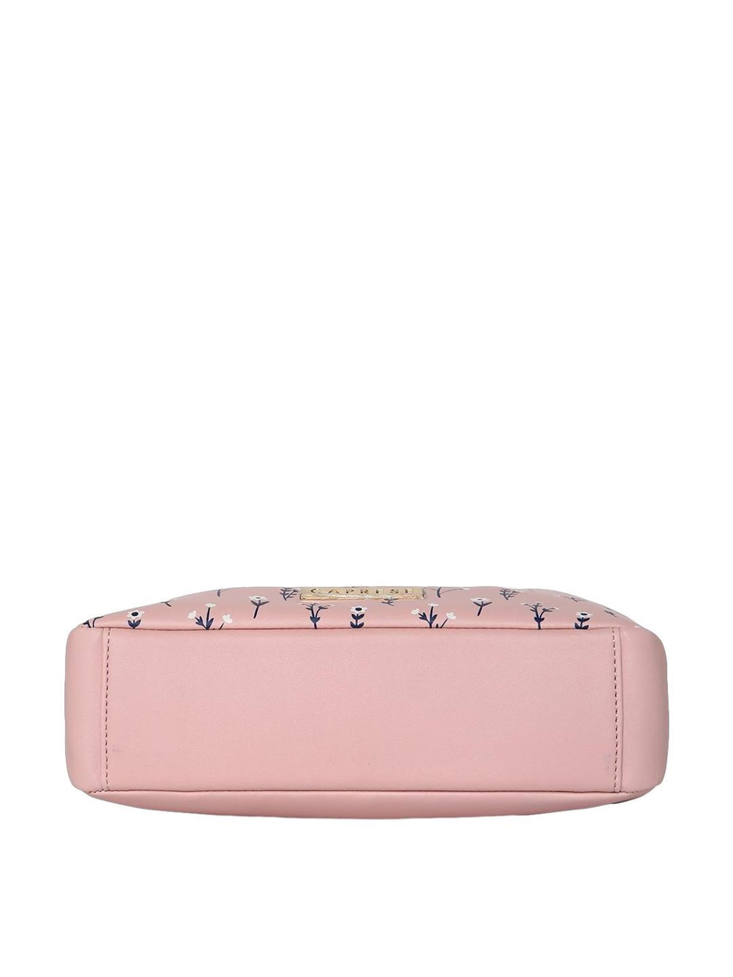 Caprese Pensa Powder Pink Faux Leather Floral Sling Handbag