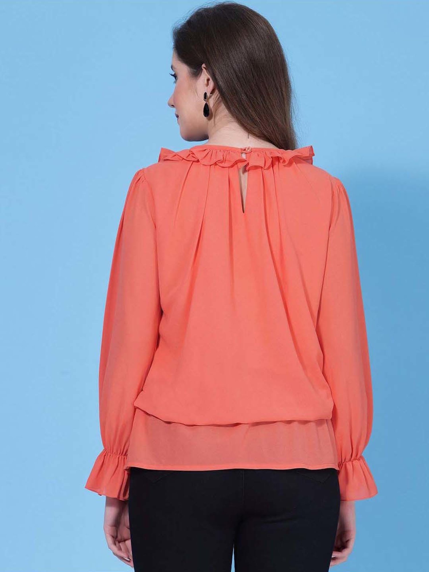 SELVIA Orange Regular Fit Top