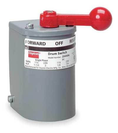 DAYTON 4UYE7 Switch,Drum Reversing,Plastic Handle