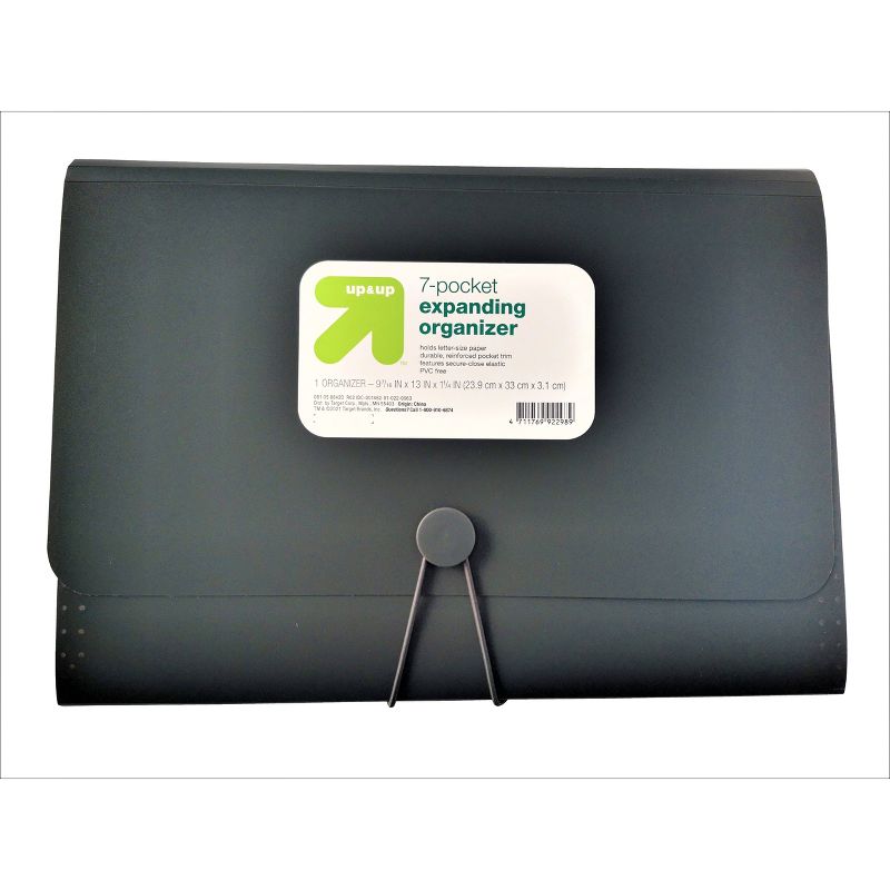 7 Pocket Expandable File Folder Letter Size Black - up & up™