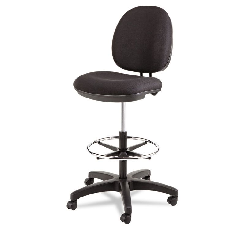 Alera Interval Series Swivel Task Stool, 100% Acrylic, Black IN4611