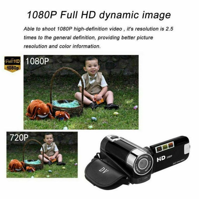 1080P LED Light High Definition Shooting Video Record Portable Camcorder Professional Digital Camera TFT LCD 16MP 16x Zoom DV AV Night Vision Red