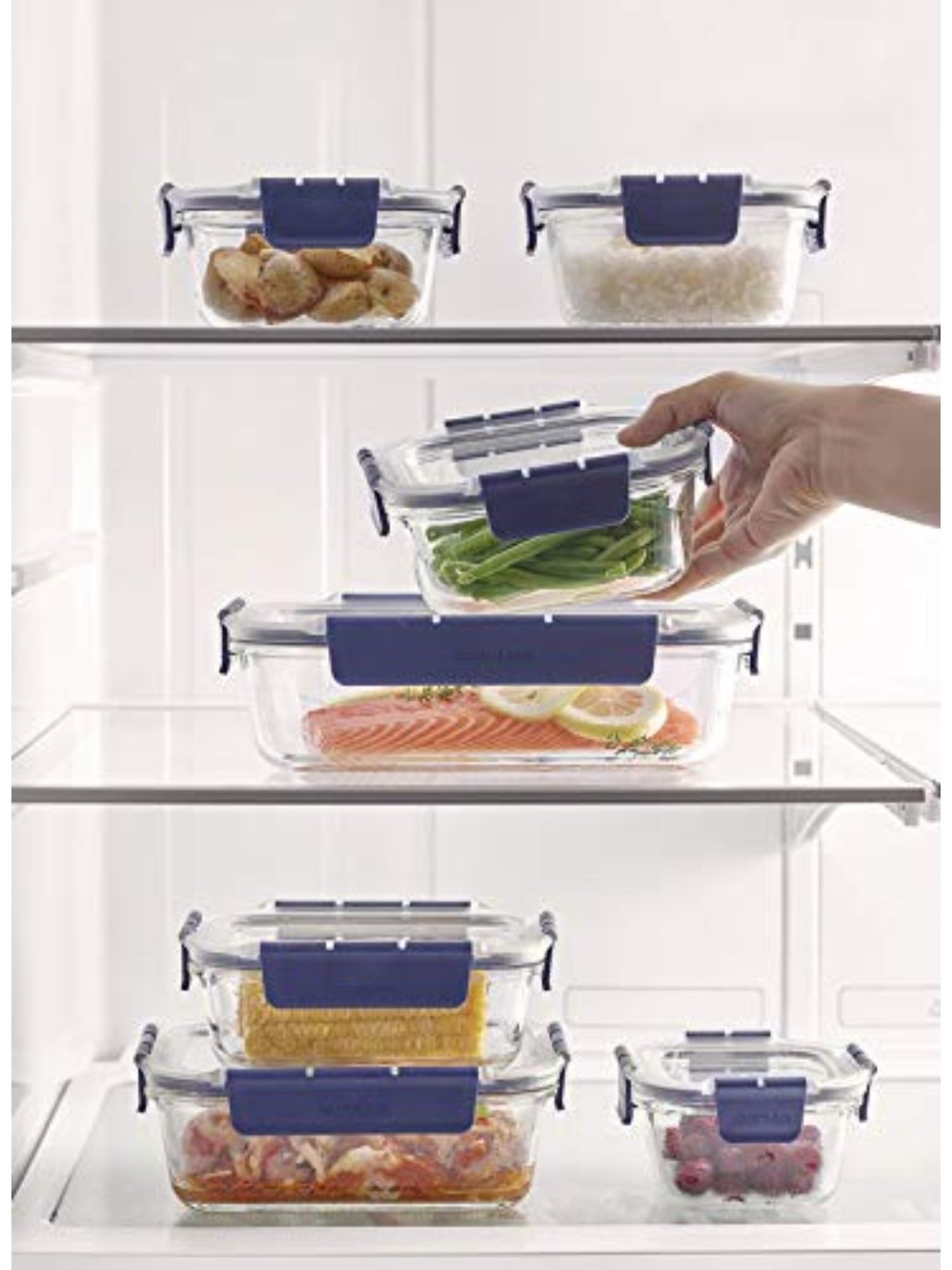 Lock & Lock Transparent Glass Airtight Containers With Lid