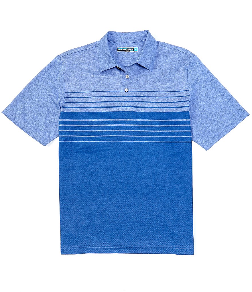 Roundtree & Yorke Performance Short-Sleeve Bold Striped Polo