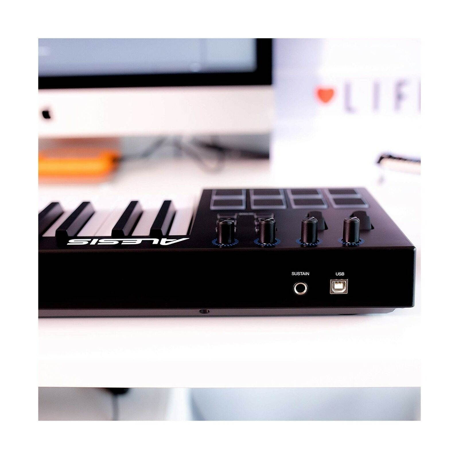 MIDI Controller Bundle | 49 Key USB MIDI Keyboard with 8 Beat Pads, Sustain P...