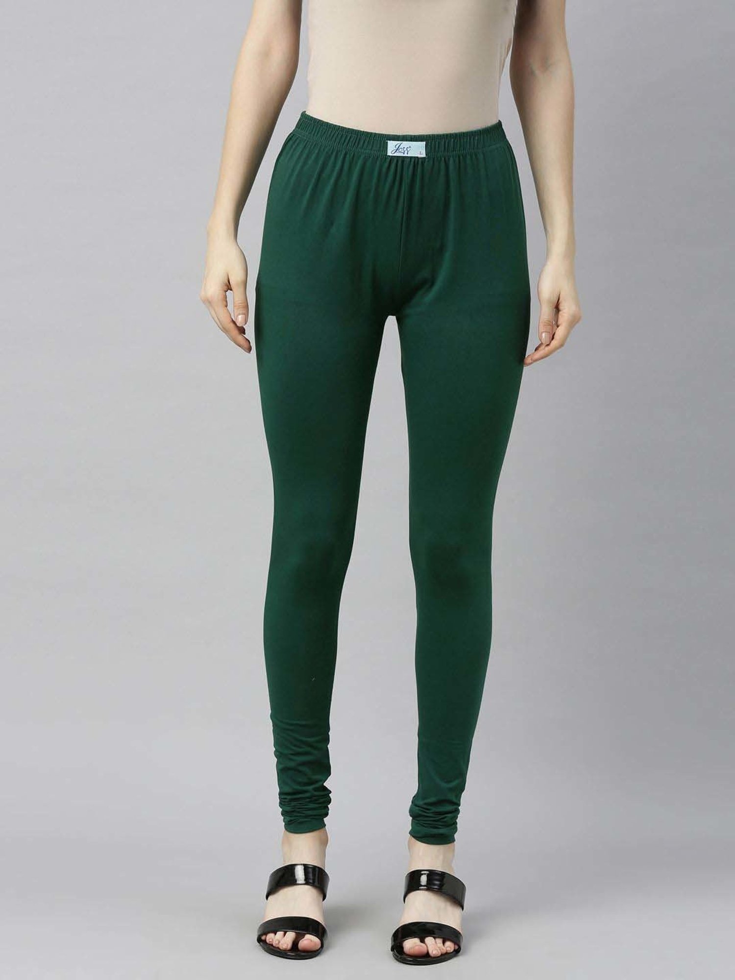 JCSS Green & Blue Cotton Leggings - Pack Of 2