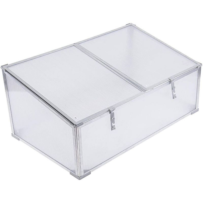 Ogrow 24" Easy to Assemble Square Aluminum Cold Frame Greenhouse for Herbs, Vegatables or Flowers