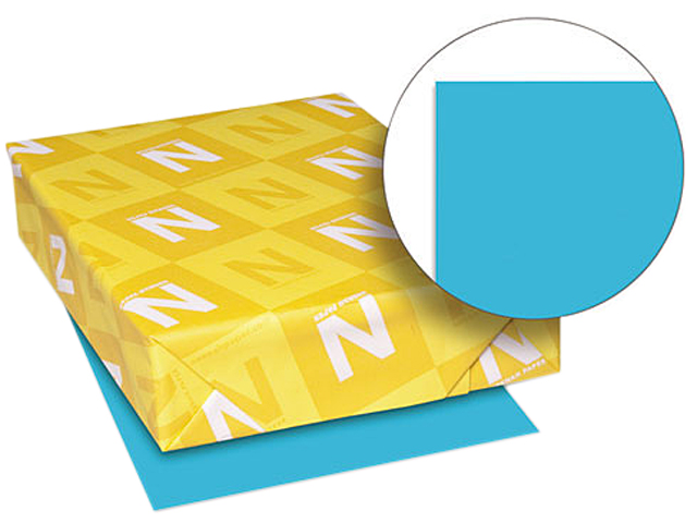 Wausau Paper 22721 Astrobrights Colored Card Stock, 65 lbs., 8-1/2 x 11, Lunar Blue, 250 Sheets