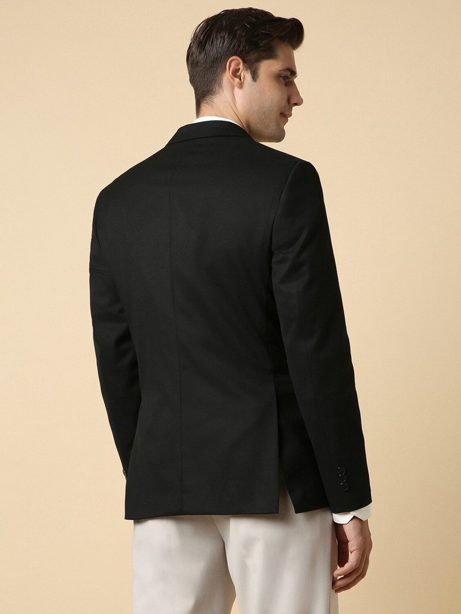 Allen Solly Black Slim Fit Blazer