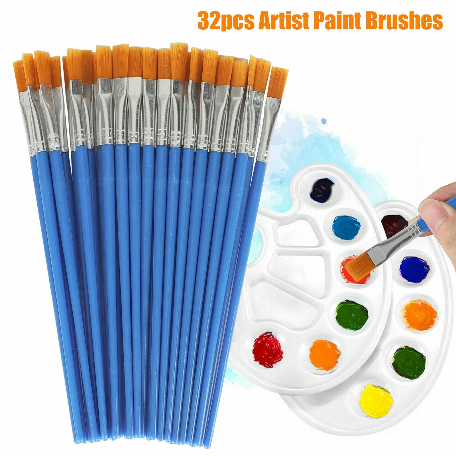 32pcs Acrylic Artist Paint Brushes Set Oil Watercolour Painting Craft Art Model