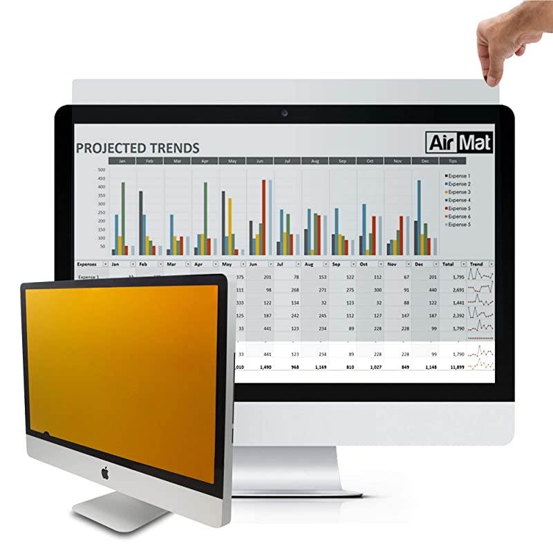 23 inch Computer Privacy Screen Filter for Widescreen Computer Monitor - 16:9 Aspect Ratio - Premium Gold - Reversible Anti-Glare Protector - Privacy for Data Confidentiality by