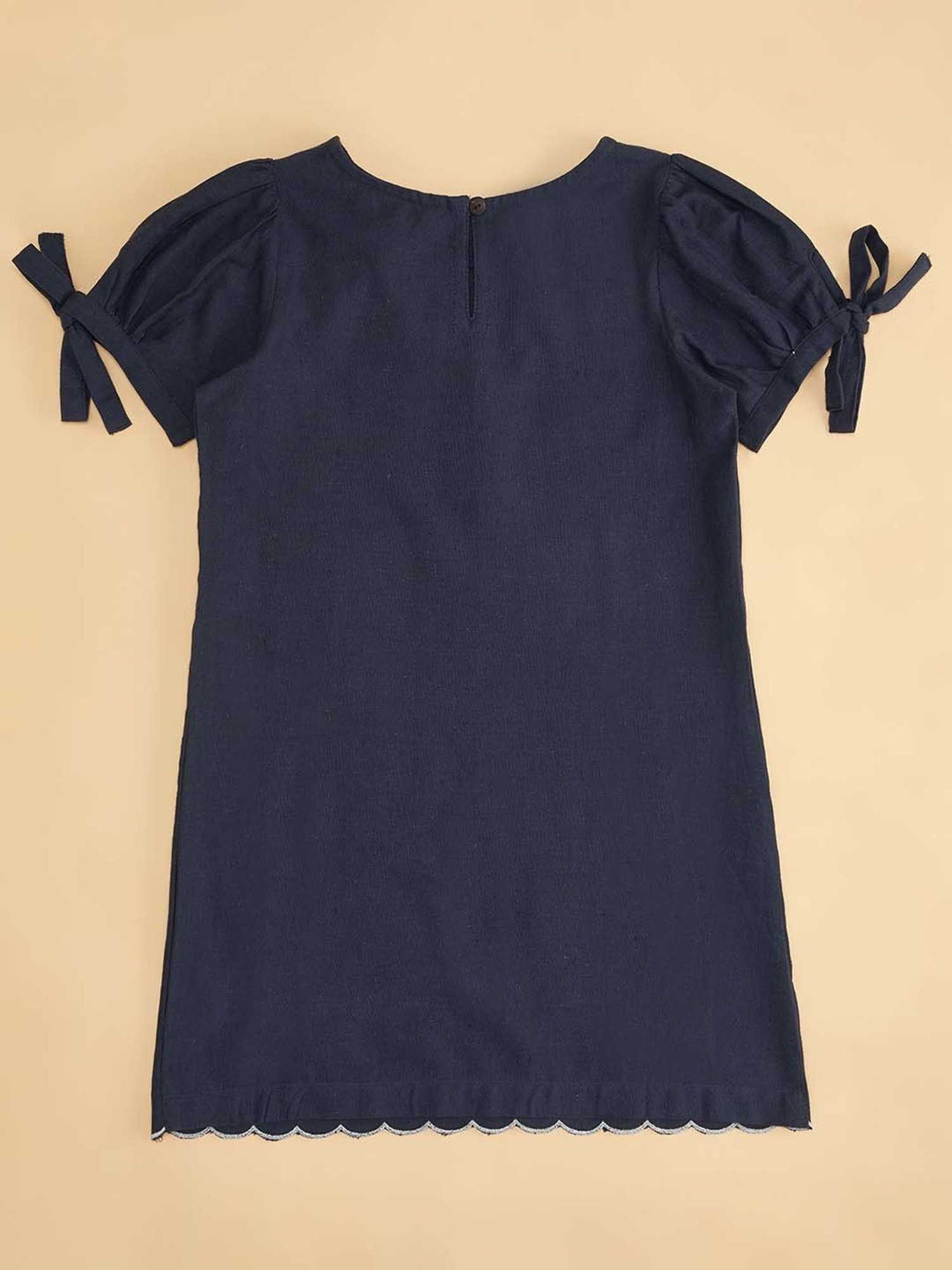 Akkriti by Pantaloons Kids Navy Cotton Embroidered Dress