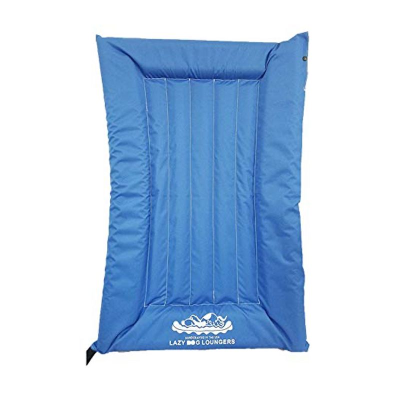 Lazy Dog Lounger Portable Puncture Resistant Durable Semi Submersible Water Float Pad for Pools and Lakes with Built In Attachment Loop, Blue (Small)