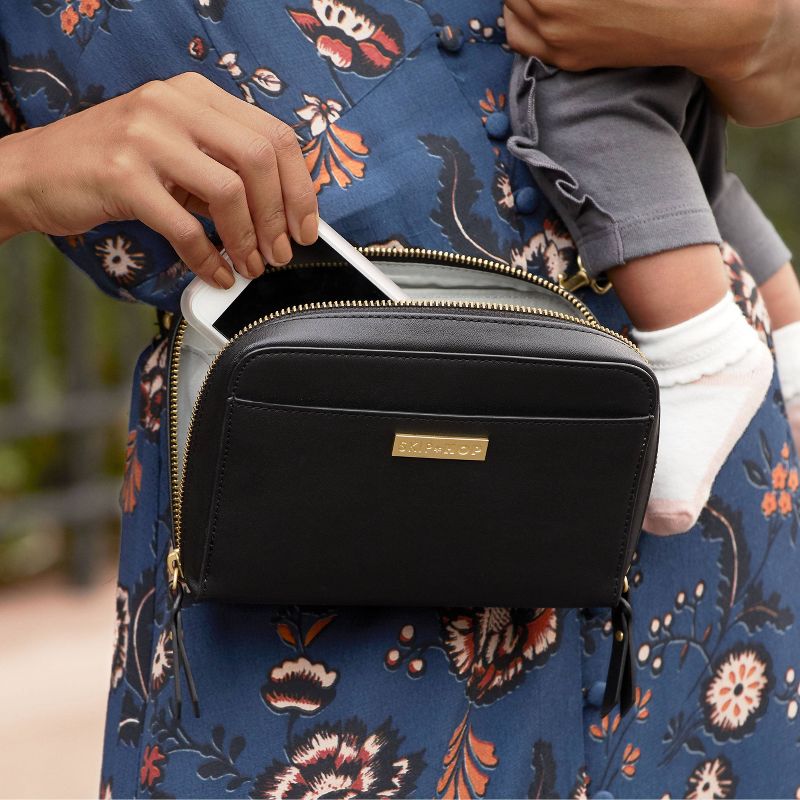 Skip Hop Adjustable Greenwich Easy-Access Convertible Hip Pack Vegan Leather - Black