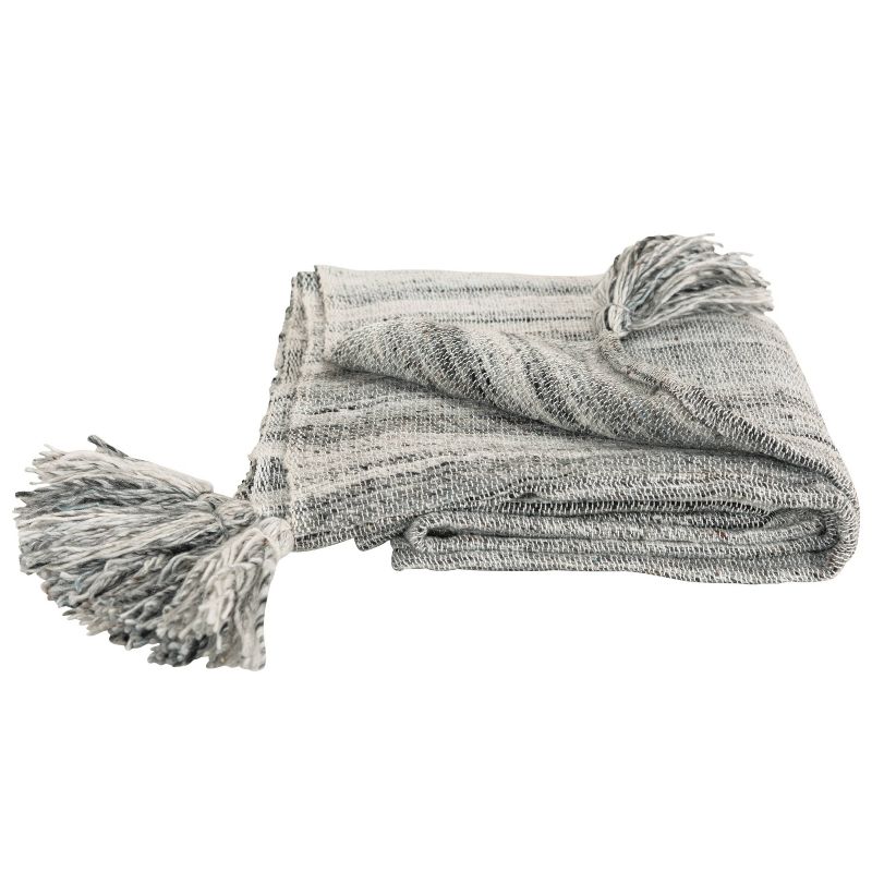 50"x60" Stripe Throw Blanket Gray - Rizzy Home