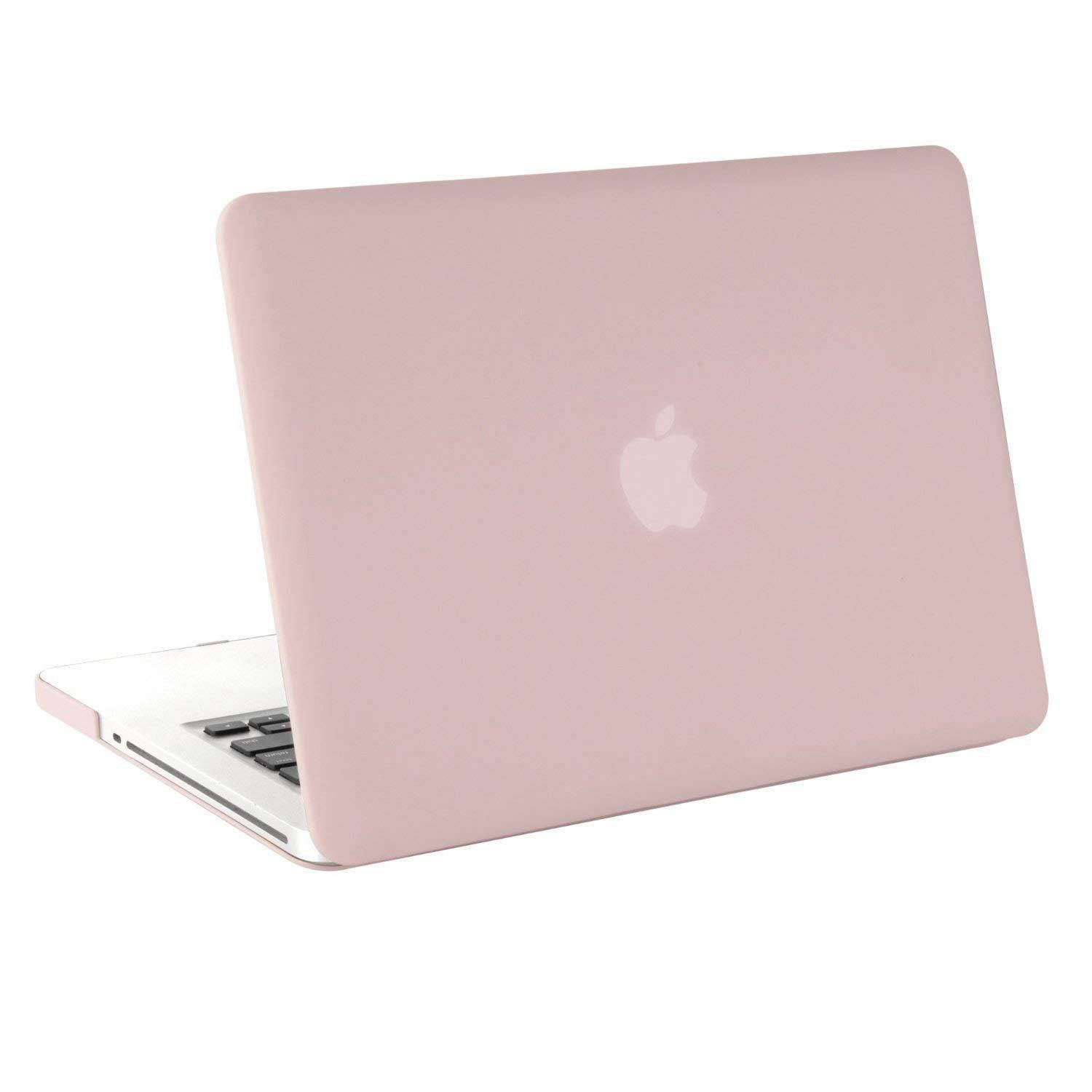 MOSISO Plastic Hard Shell Case & Keyboard Cover & Screen Protector Only Compatible Old MacBook Pro 13 Inch (A1278 CD-ROM), Release Early 2012/2011/2010/2009/2008, Rose Quartz