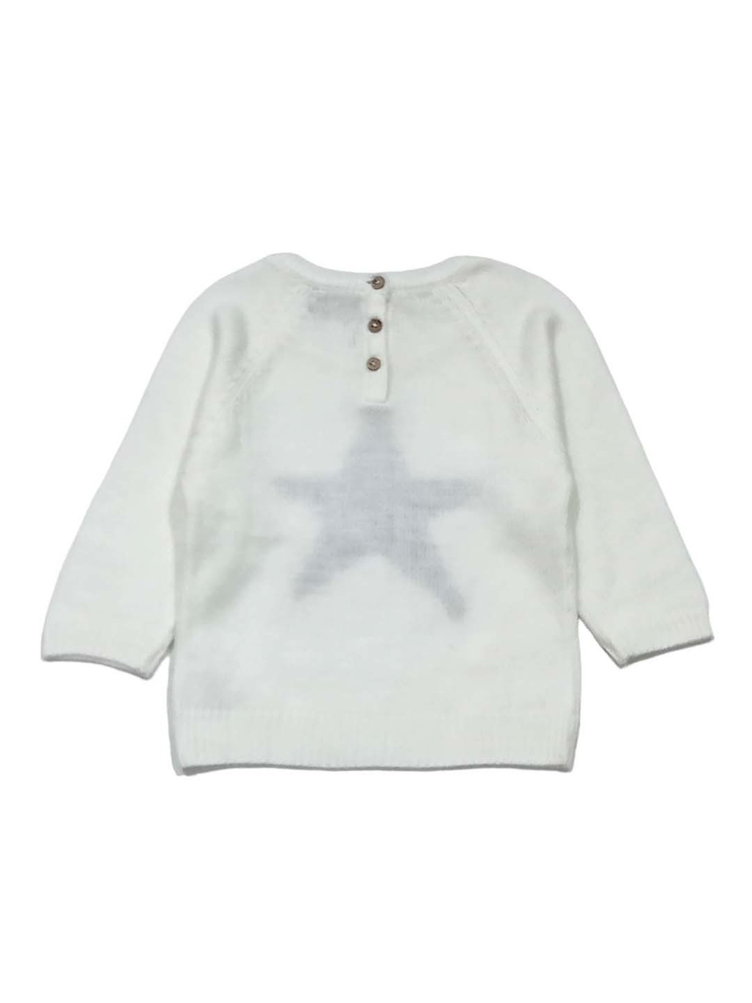 GJ baby White & Blue Printed Full Sleeves Sweater