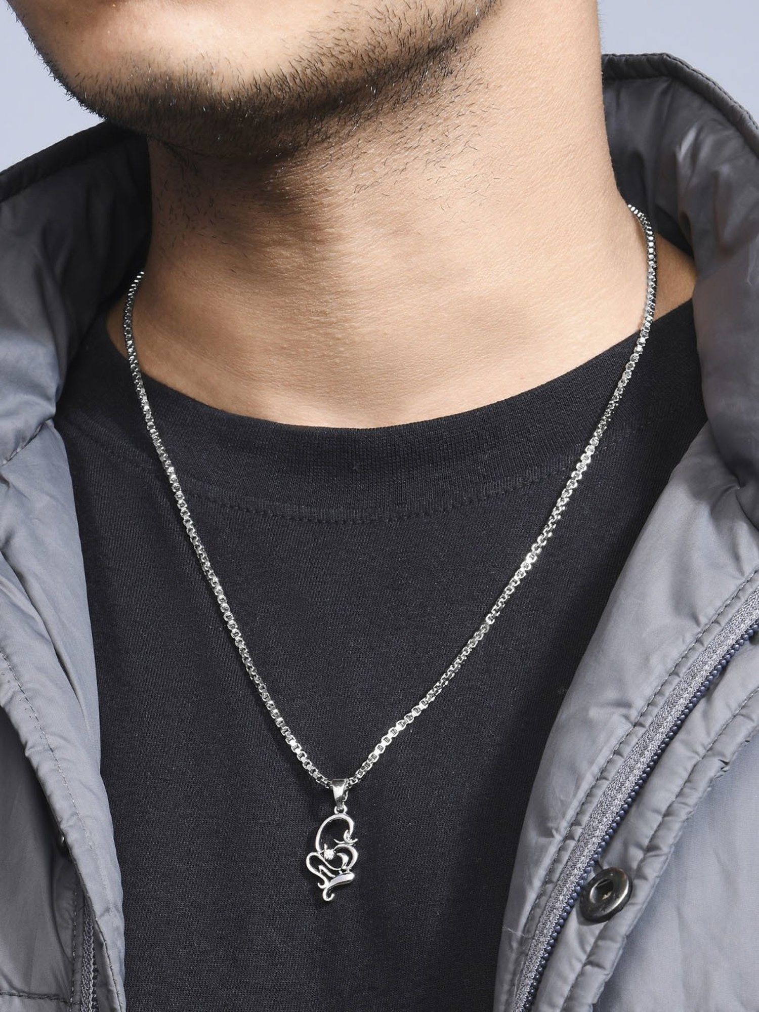 The Bro Code Silver-Plated Sleek Pendant Necklace for Men