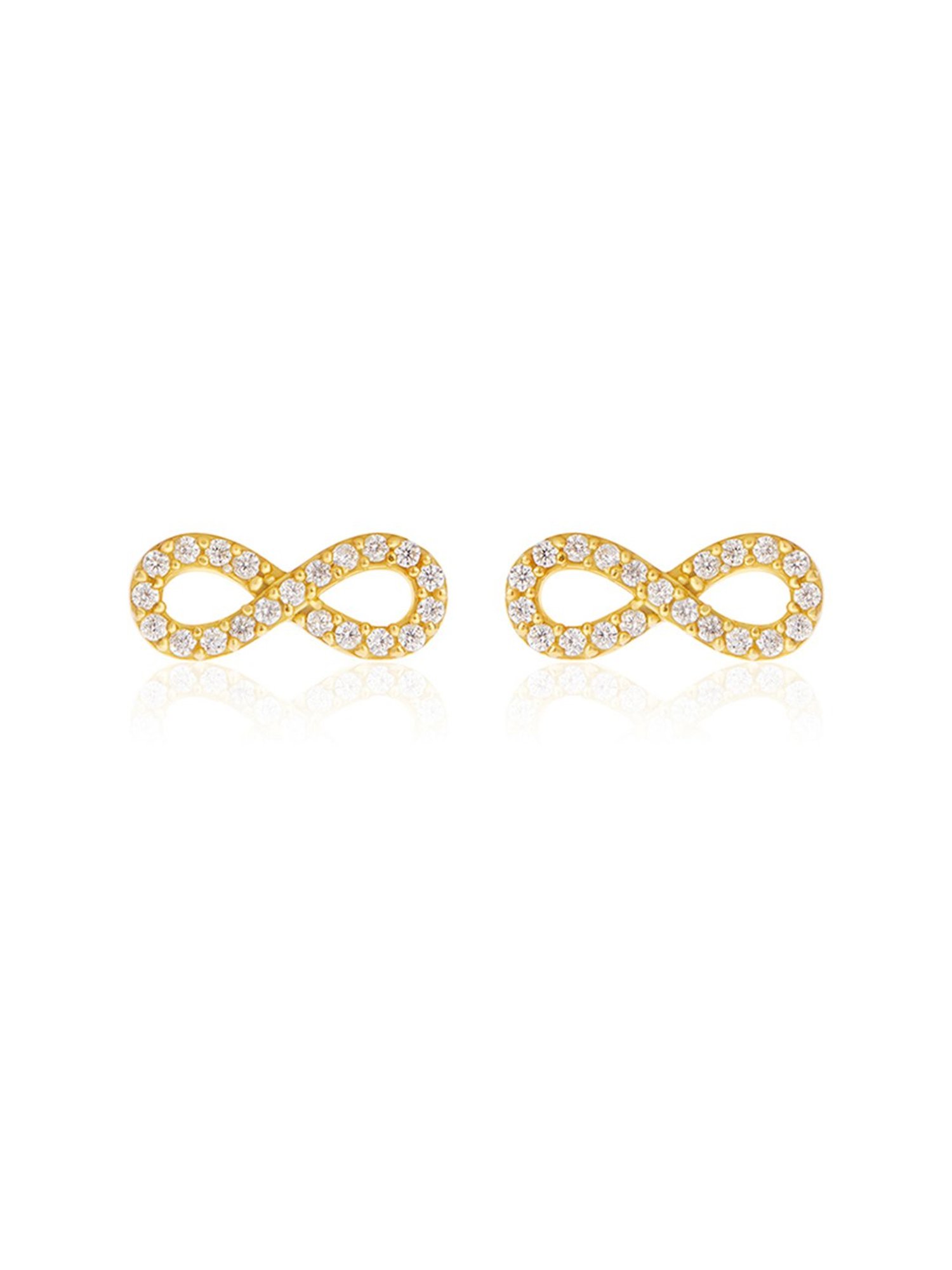 March by FableStreet 92.5 Sterling Silver 18k Gold-Plated Infinity Stud Earrings for Women