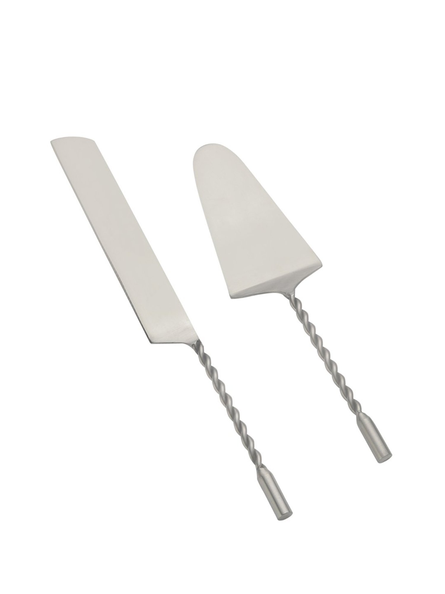 VarEesha Silver Stainless Steel Twisted Handle Cake Server - Set of 1