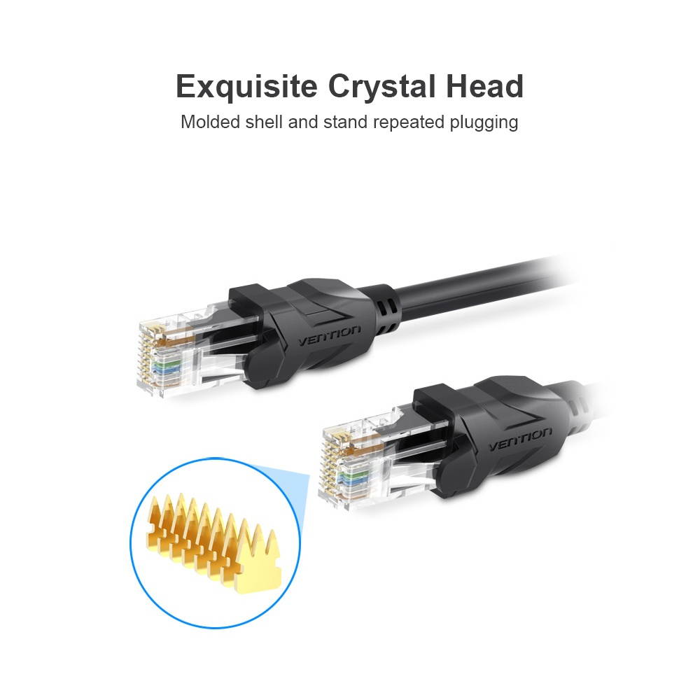 VENTION Cat 6 Ethernet Cable Gigabit Fast Speed Flat Network Cable RJ45 LAN Cable for Home Business 3m/9.84ft