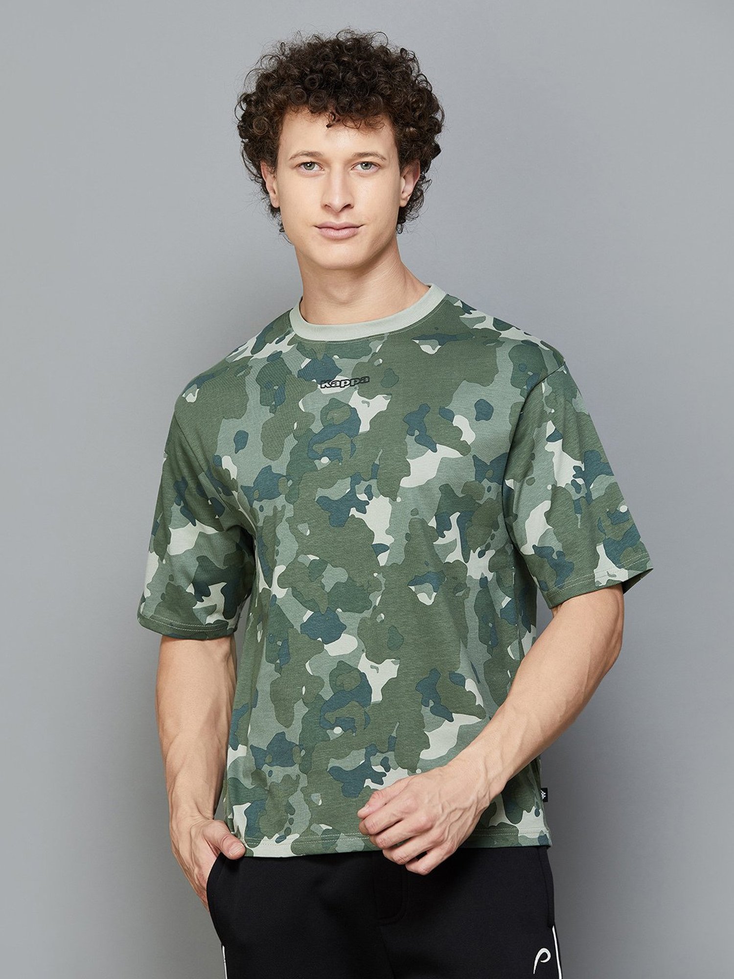 KAPPA Olive Regular Fit Camo Print Crew T-Shirt