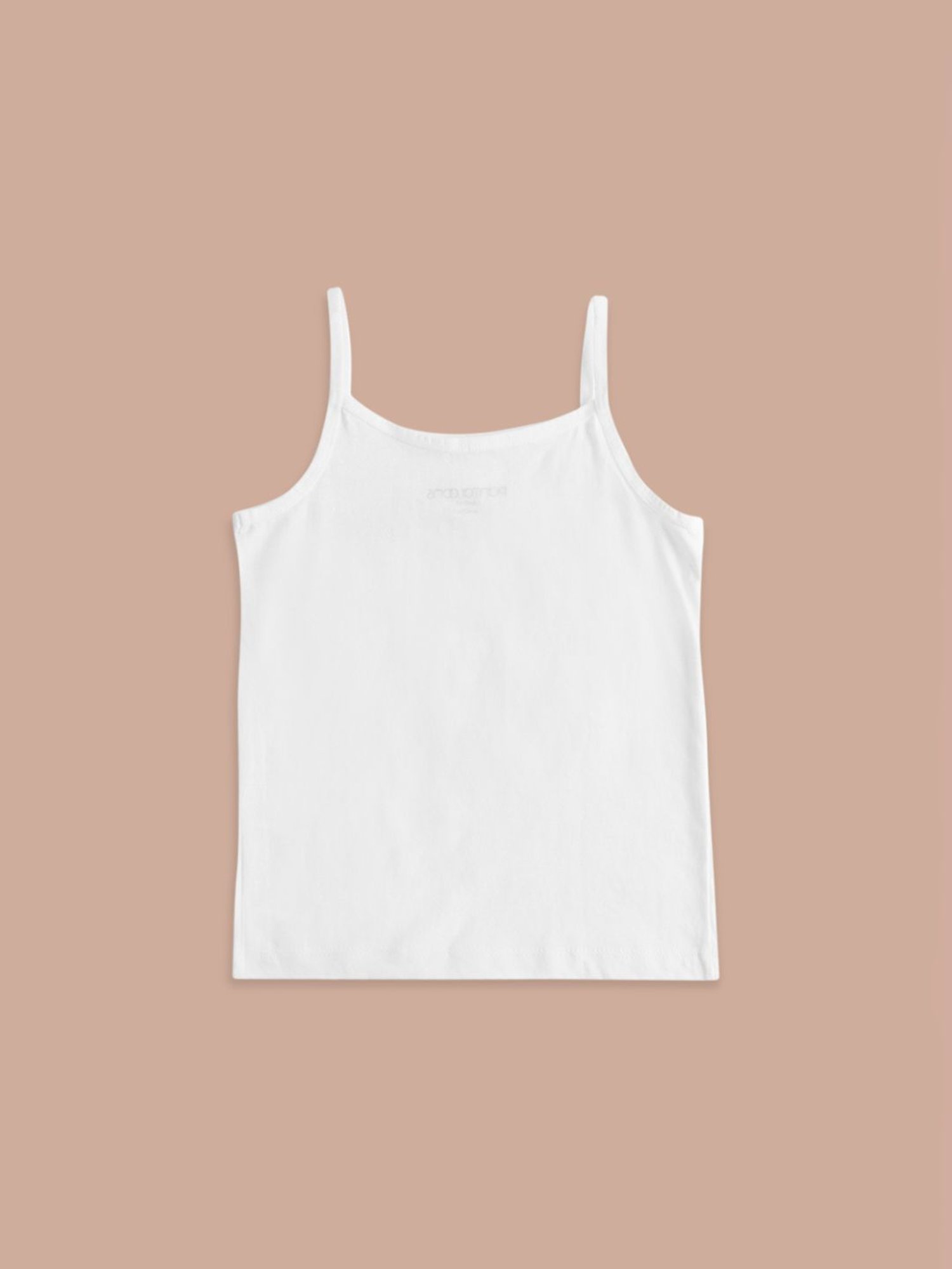 Pantaloons Junior White Cotton Regular Fit Camisole (Pack of 2)