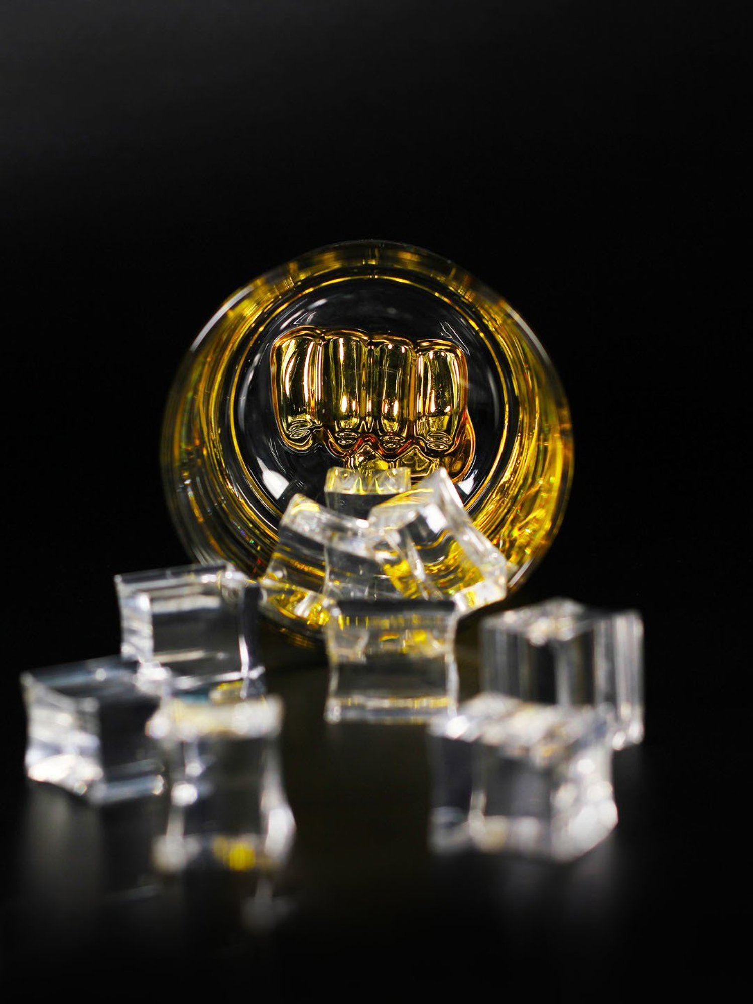 Melbify Gold Boxing Transparent Whiskey Glass 300ml - Set of 2