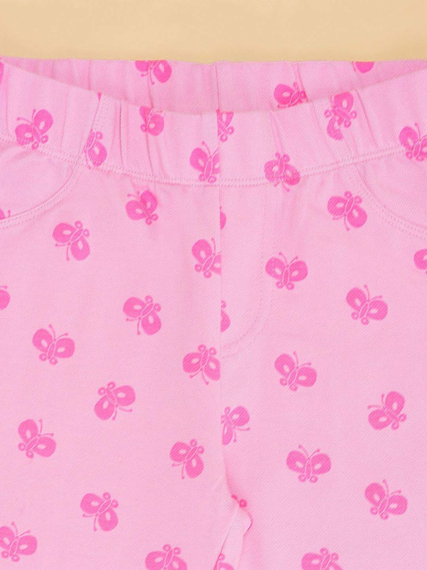 Pantaloons Junior Kids Candy Pink Cotton Regular Fit Legging