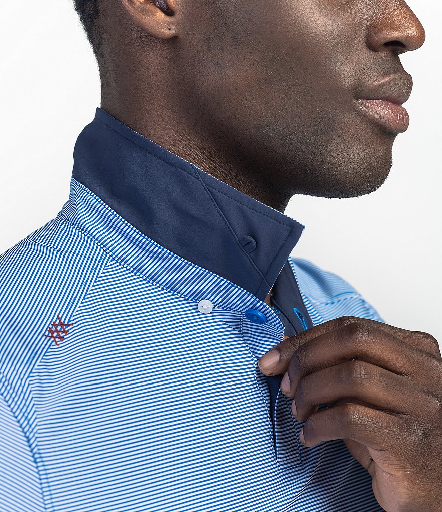 Rhone Commuter York Stripe Short-Sleeve Polo Shirt