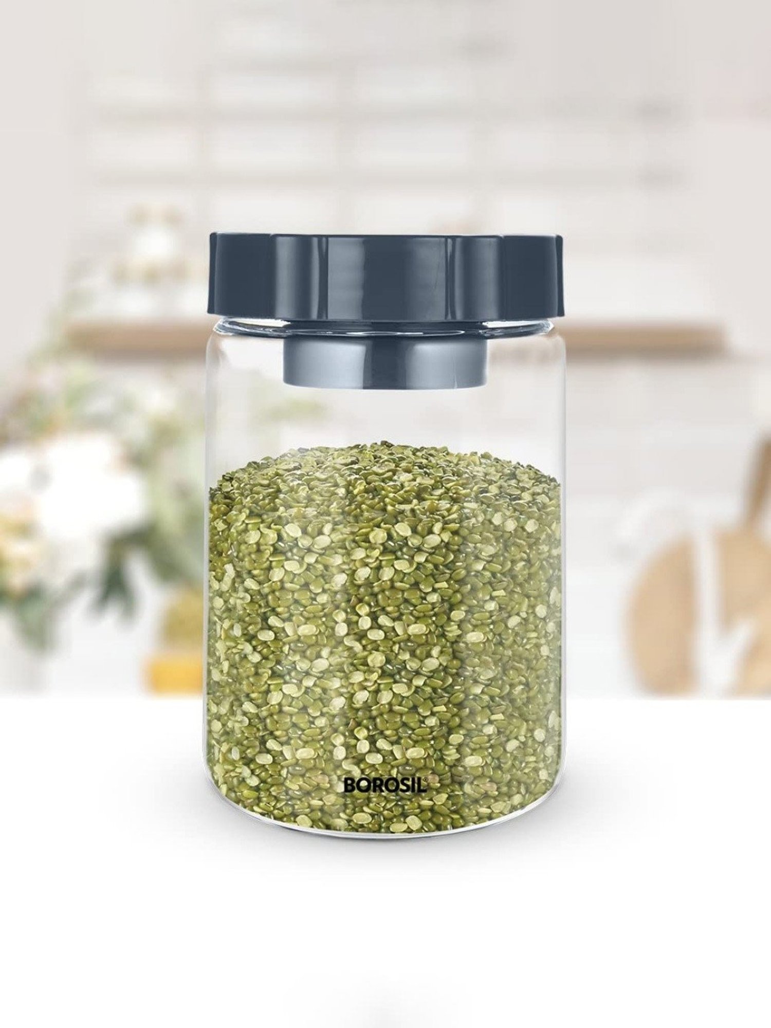 Borosil Transparent Glass Jar & Container (600ml)