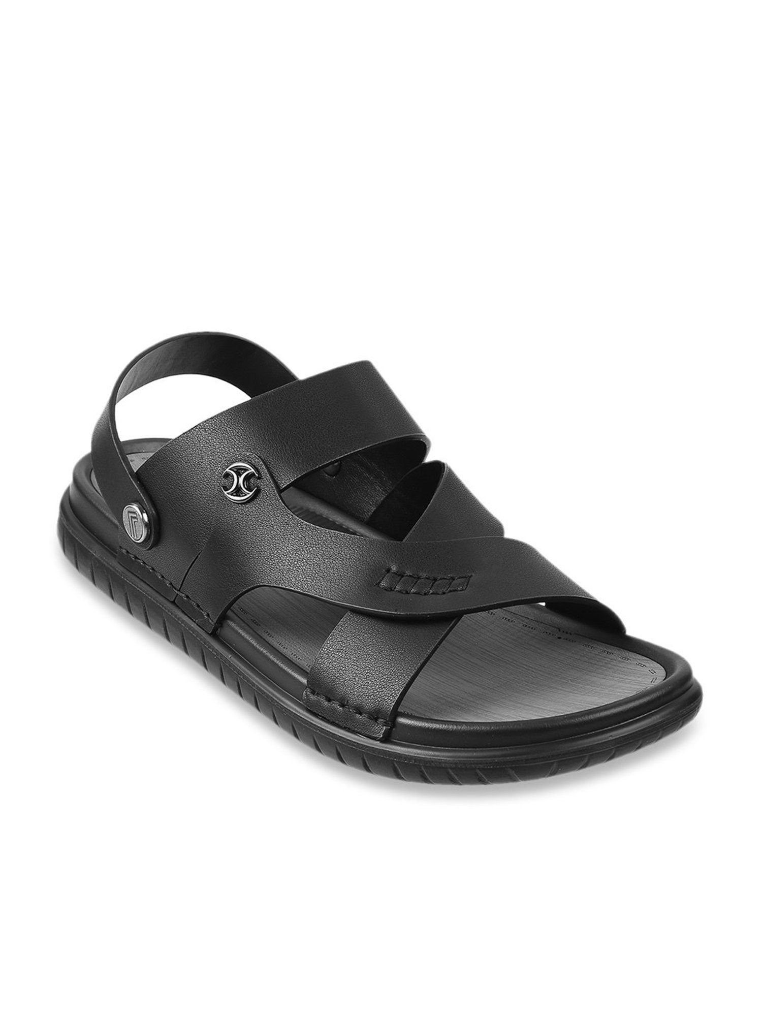 Da Vinchi by Metro Men's Black Back Strap Sandals