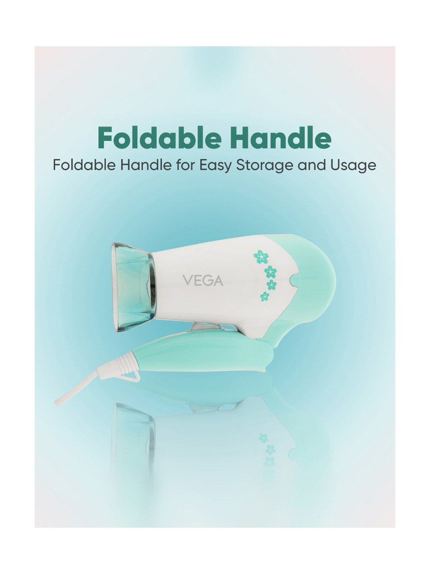 Staunch SHD2011 1600W Compact and Foldable Hair Dryer (White and Pink)