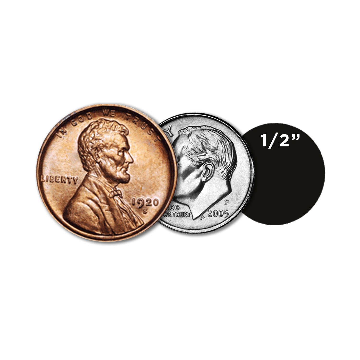 ChromaLabel 1/2 inch Removable Color-Code Dot Labels | 1,000/Dispenser Box (Black)