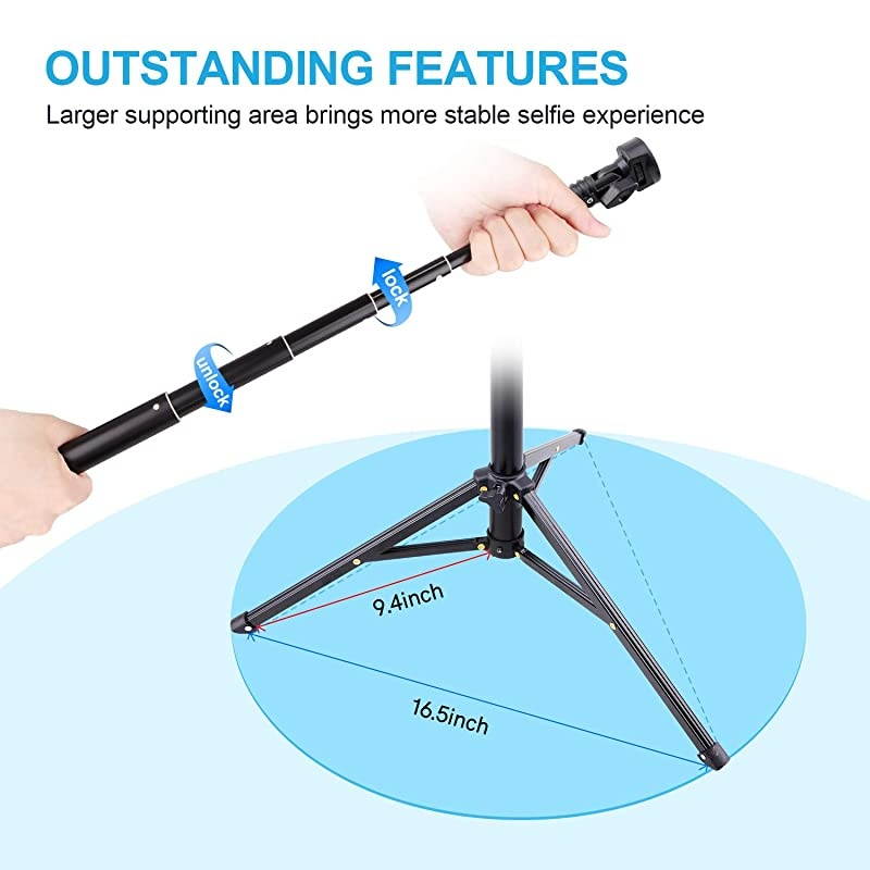Stick Tripod Bluetooth LATZZ 54 Inch Phone Tripod Extendable iPhone Stand Tripod with Wireless Remote Shutter Compatible iPhone 11 ProXs MAXXRX88P7Galaxy Note 8S10S9+S9 More