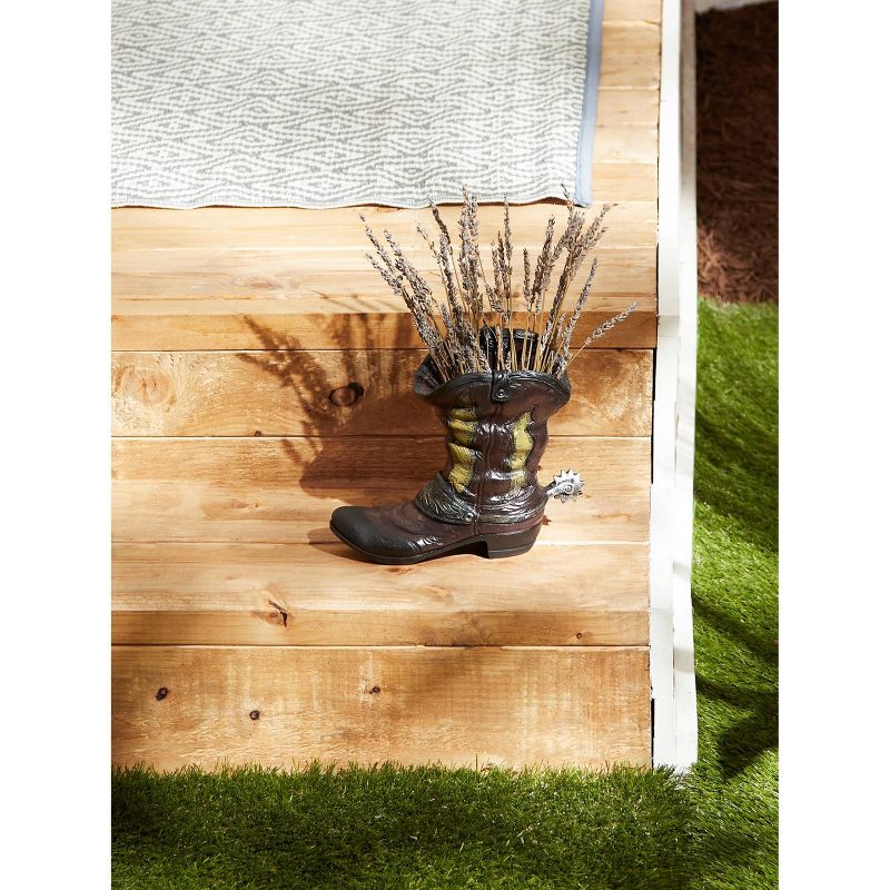 6.1" Indoor/Outdoor Polyresin Spurred Cowboy Boot Planter - Zings & Thingz