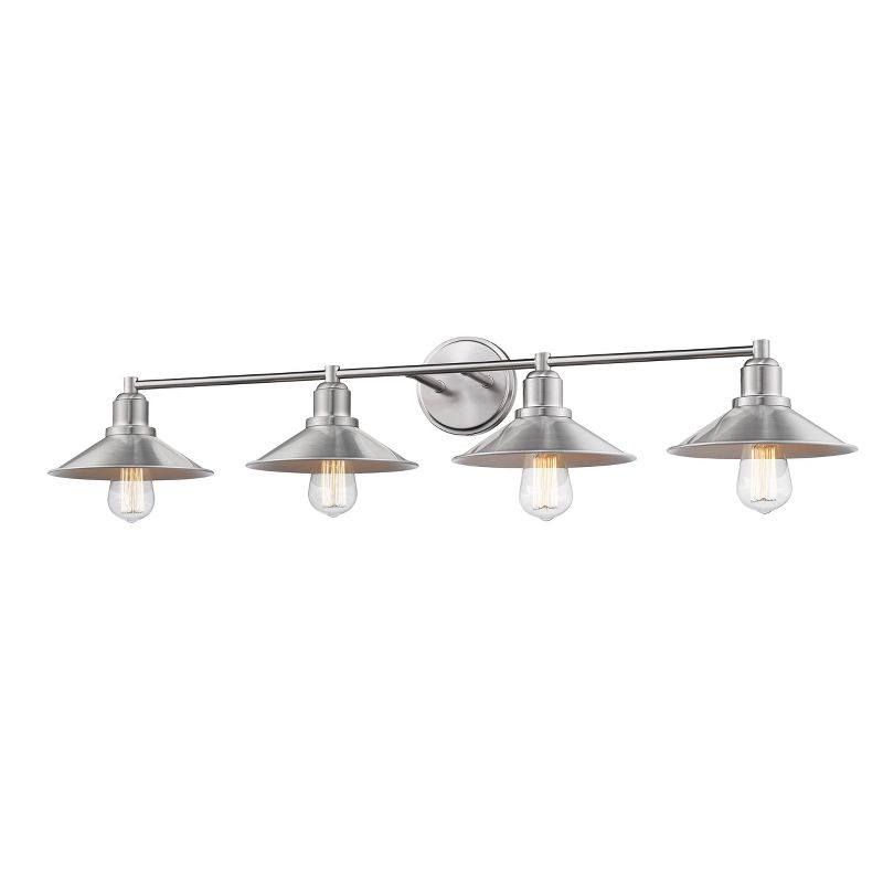 4 Light Bath Sconce with Steel Shade Brushed Nickel - Aurora Lighting