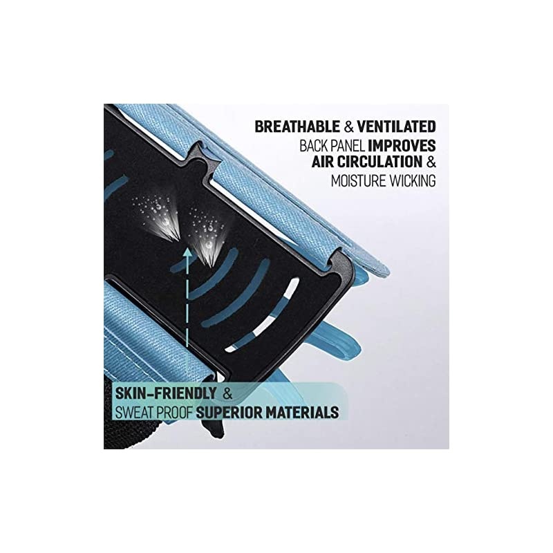 Rotatable Sports Running Armband for iPhone XR, XS Max, 8, 8 Plus, 7, 6, Samsung Galaxy A8, S9, S8, S6 Edge, Note, LG; Cell Phone Arm Holder for Men & Women with Free Extender Strap (Blue)